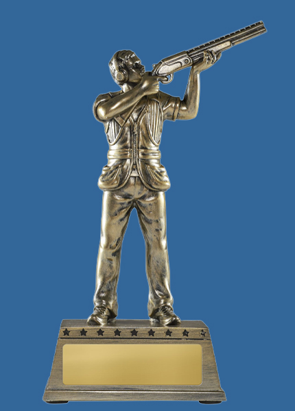 1180_e Resin Clay Pigeon Shooter Trophy