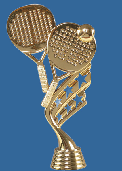 512-98e Plastic Gold Padel Trophy Figurine - 19.5cm