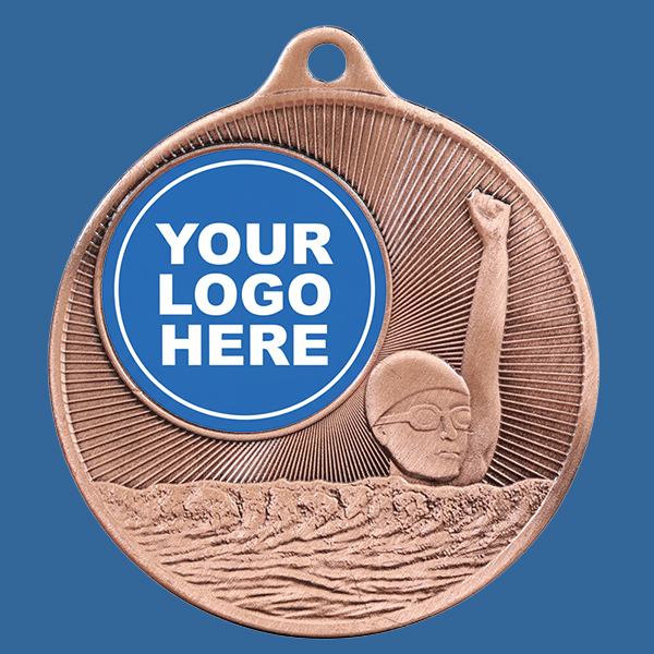 1088C-2BRe Universal Series Antique Iron Bronze Swimming Medal 50mm
