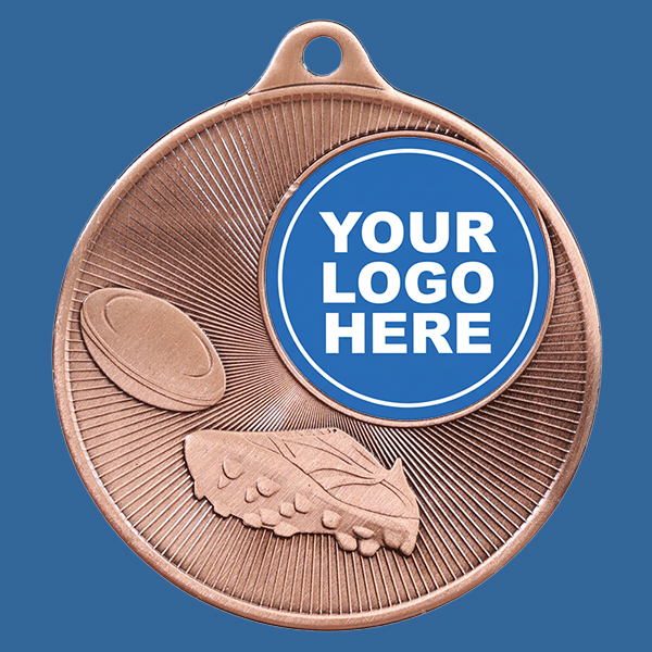 1088C-6BRe Universal Series Antique Iron Bronze Rugby Medal 50mm