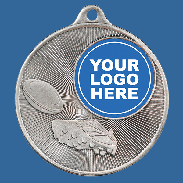 1088C-6Se Universal Series Antique Iron Silver Rugby Medal 50mm