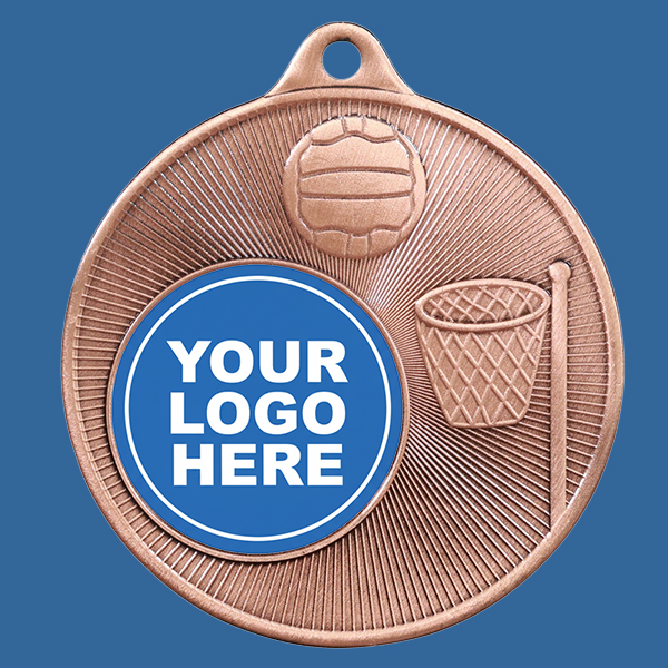 1088C-8BRe Universal Series Antique Iron Bronze Netball Medal 50mm