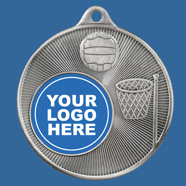 1088C-8Se Universal Series Antique Iron Silver Netball Medal 50mm