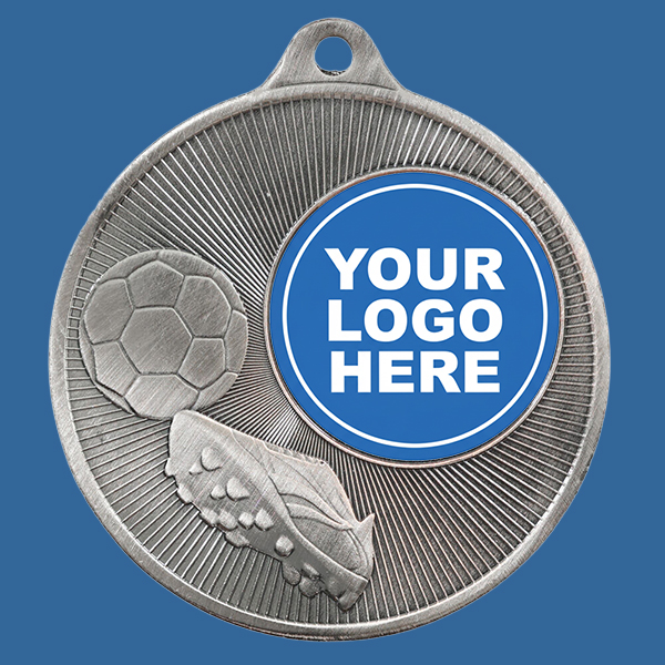 1088C-9Se Universal Series Antique Iron Silver Soccer Football Medal 50mm