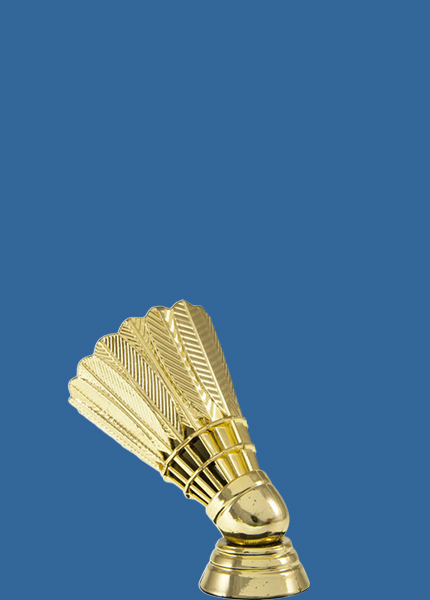 505Ge Gold Plastic Badminton Trophy Figurine - 8cm