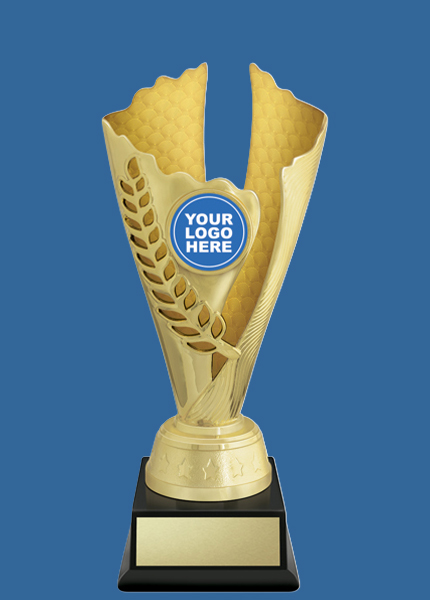 T300t+BK Gold Plastic Spirit Cup on Black Plastic Base
