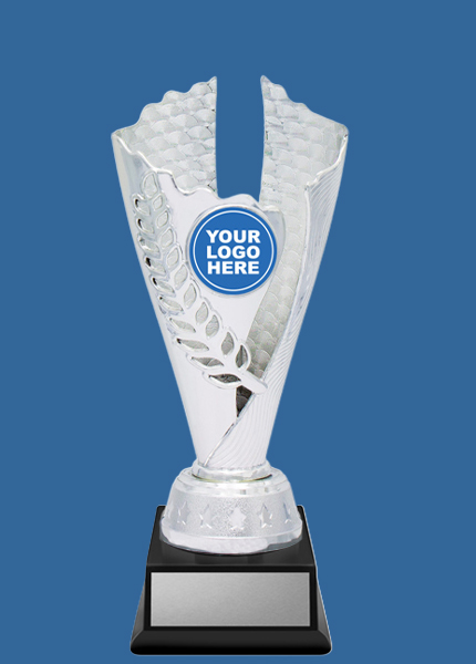 T302t+BK Silver Plastic Spirit Cup on Black Plastic Base