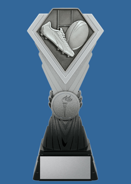 dk413_t Diamond Silver Series Plastic Rugby Trophy