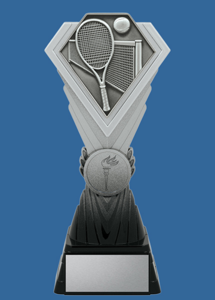 dk418_t Diamond Silver Series Plastic Tennis Trophy