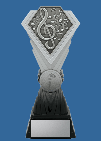 dk421_t Diamond Silver Series Plastic Music Trophy