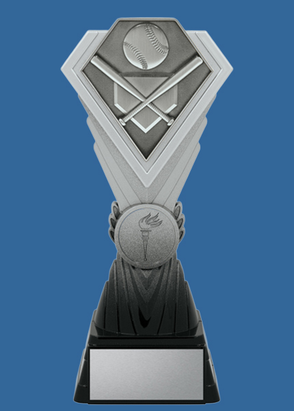 dk433_t Diamond Silver Series Plastic Baseball Trophy