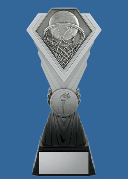 dk434_t Diamond Silver Series Plastic Basketball Trophy