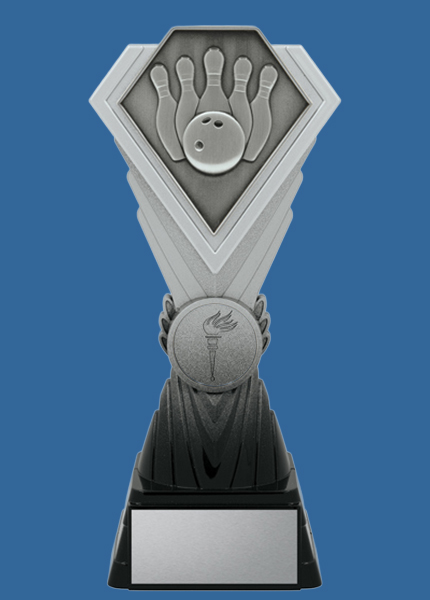dk452_t Diamond Silver Series Plastic Tenpin Bowling Trophy