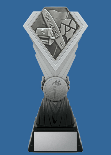 dk458_t Diamond Silver Series Plastic Surf Lifesaving Trophy
