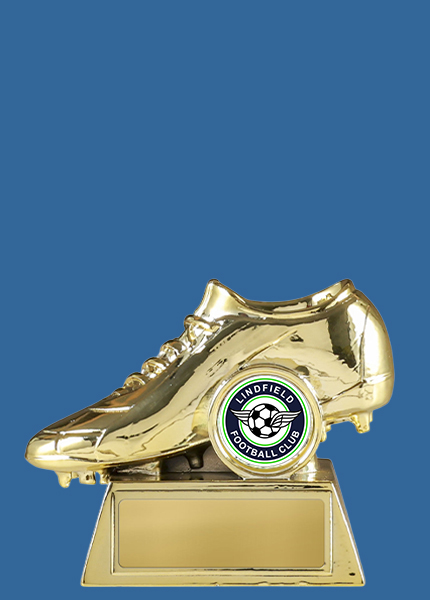 LF#1171e Gold Boot ReziMax Soccer Football Trophy